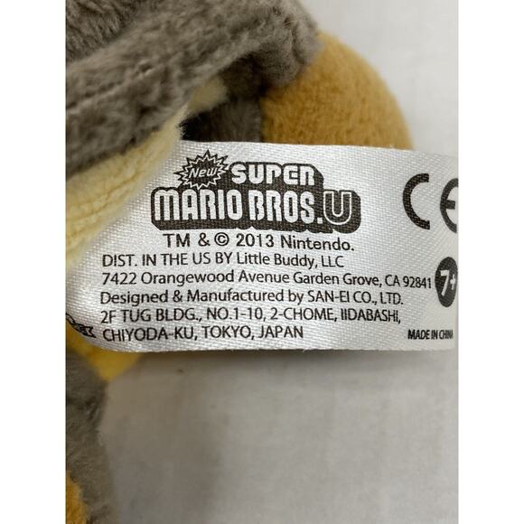 Super Mario Bros. U Yellow Toad Flying Squirrel 8" Plush San-Ei Nintendo 2013 - Picture 6 of 6